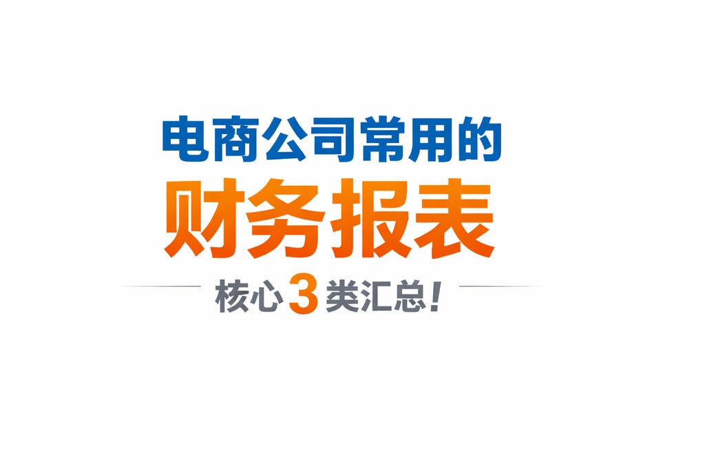 收藏备用！电商公司常用的财务报表，核心 3 类汇总